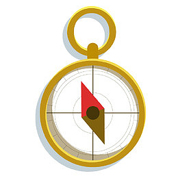 度假旅游指南针元素明信片矢量素