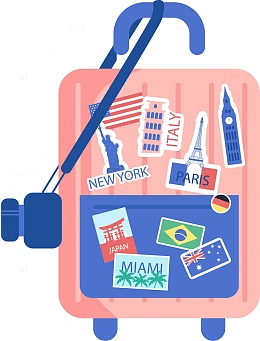 卡通户外旅行插画设计