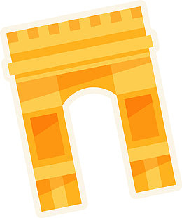 卡通景点建筑贴纸