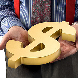 年终老板手捧发奖金