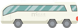 灰白色旅游季巴士