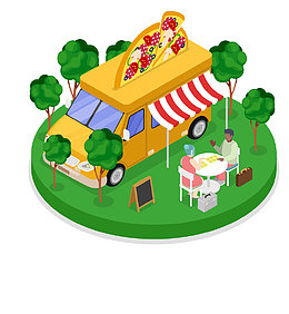 旅游景区的美食车