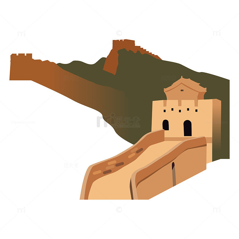 北京万里长城建筑旅游景点png