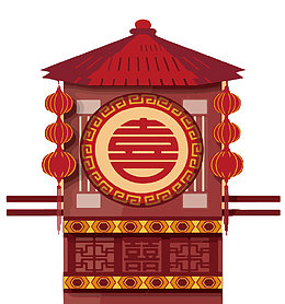 古典传统婚礼喜字海报设计