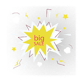 黄色卡通闪电秒杀促销设计素材