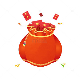 装满红包的红色钱袋