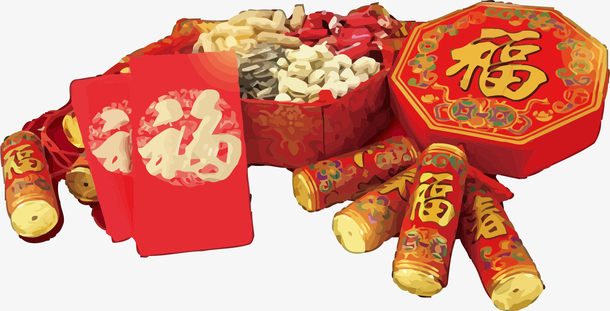 一堆年货矢量素材免费下载_觅元素