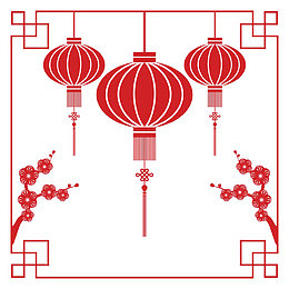 红色中国风灯笼框架