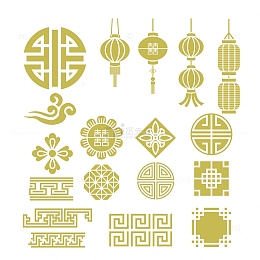 矢量中式素材图案