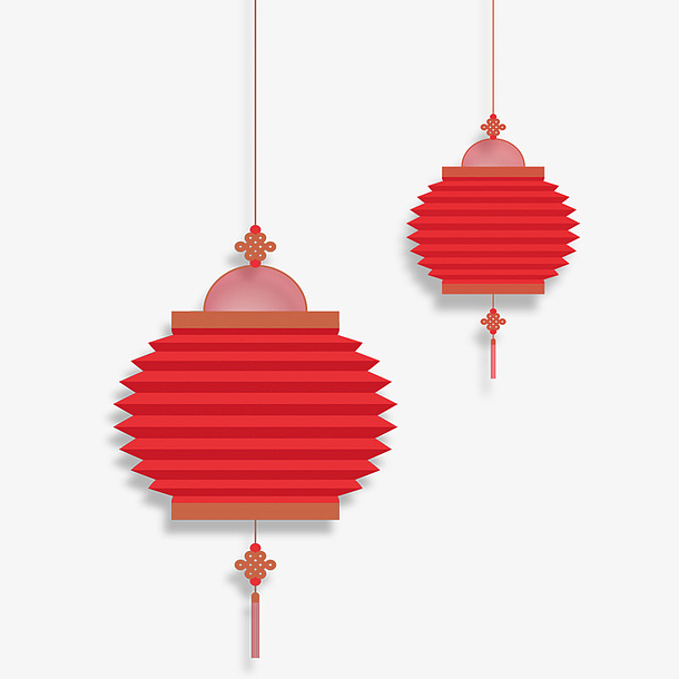 红色灯笼新年节日元素