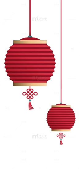 红色灯笼上的吊坠