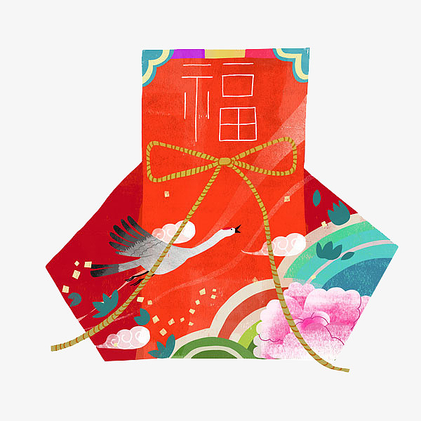 手绘春节红包插图