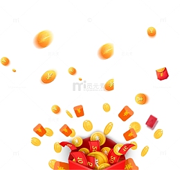 立体节日活动金币装饰图案