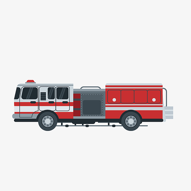 红白色设计消防车