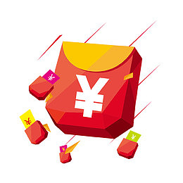 红色立体创意红包元素