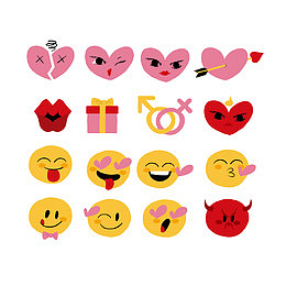 矢量卡通EMOJI可爱表情包