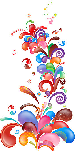 时尚多彩花纹元素