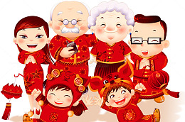 新年合家团圆装饰画