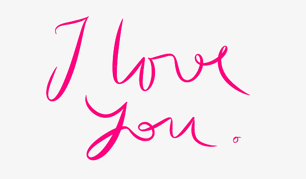 我爱你手写创意字体设计