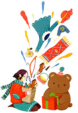 小清新圣诞节插画