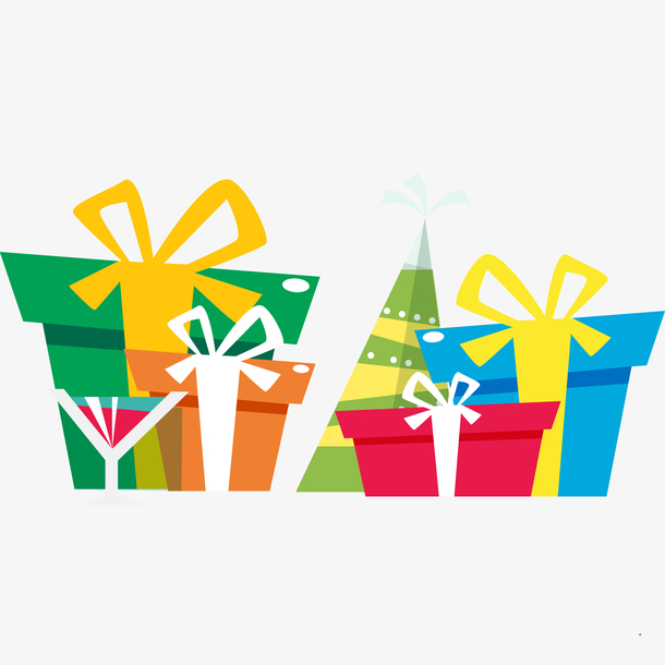 彩色的生日礼物矢量图
