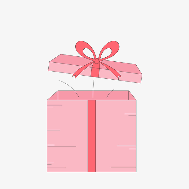 粉色打开的礼品盒矢量图