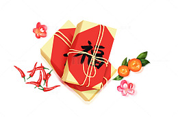春节传统礼物装饰插图