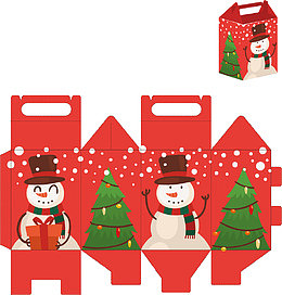 矢量手绘圣诞节礼盒