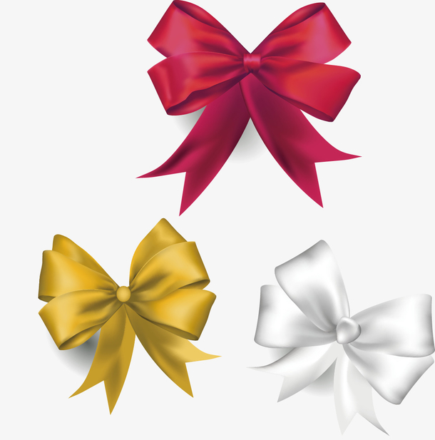 矢量手绘三个蝴蝶结