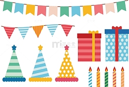 彩色派对彩旗礼盒