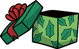 拆开的圣诞礼物