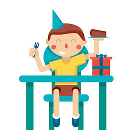 卡通快乐的孩子矢量