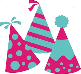 卡通手绘彩色生日礼帽素材