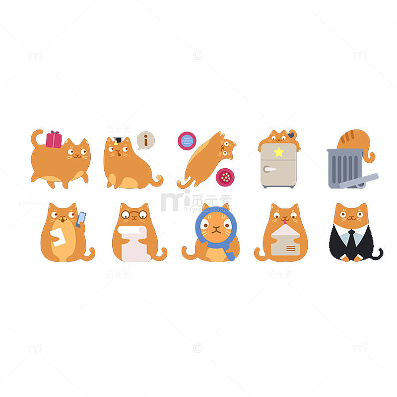 各种装束的小黄猫