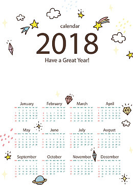 矢量图创意新年2018日历