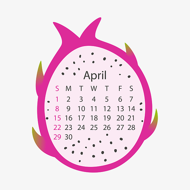 紫色火龙果2018年4月水果日历