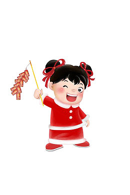 新年 红色  矢量  人物  