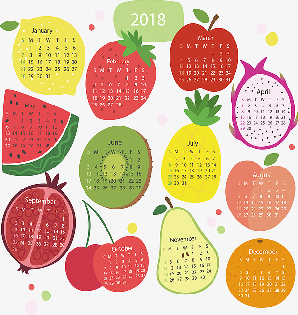 彩色水果2018日历