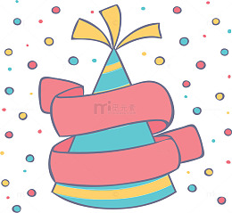 可爱生日帽生日贺卡