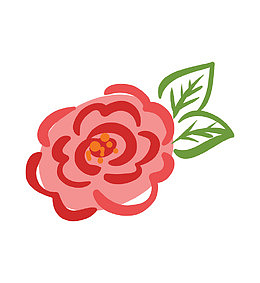 手绘卡通小红花简图