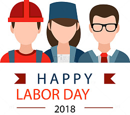 创意人物劳动节贺卡矢量素材