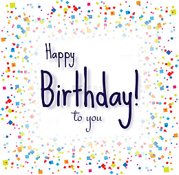 彩色碎片生日贺卡