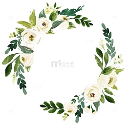 手绘i清新花卉花环