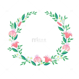 小清新花环手绘插画