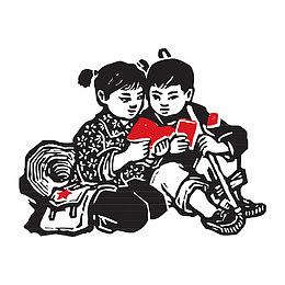51劳动节劳动孩子剪影
