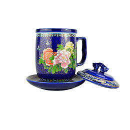 天和景泰蓝陶瓷杯