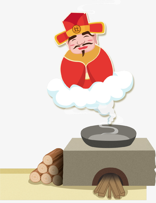 卡通农村灶王爷免抠