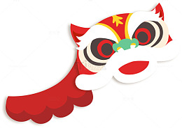 新年喜庆红色舞狮