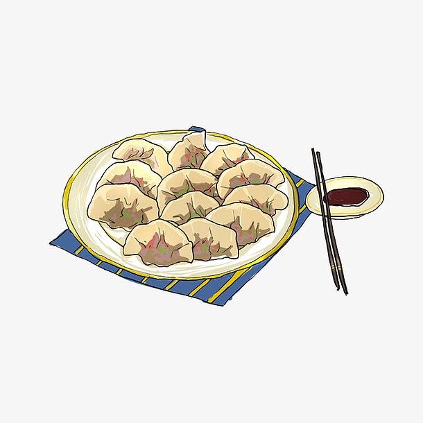 手绘节日饺子食物