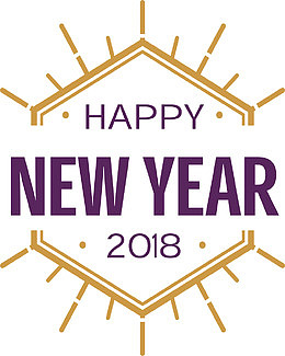 六边形新年标签